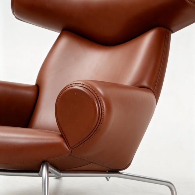 Hans J Wegner Ox Chair and an Ottoman for Erik Jørgensen Denmark For Sale - Image 10 of 14