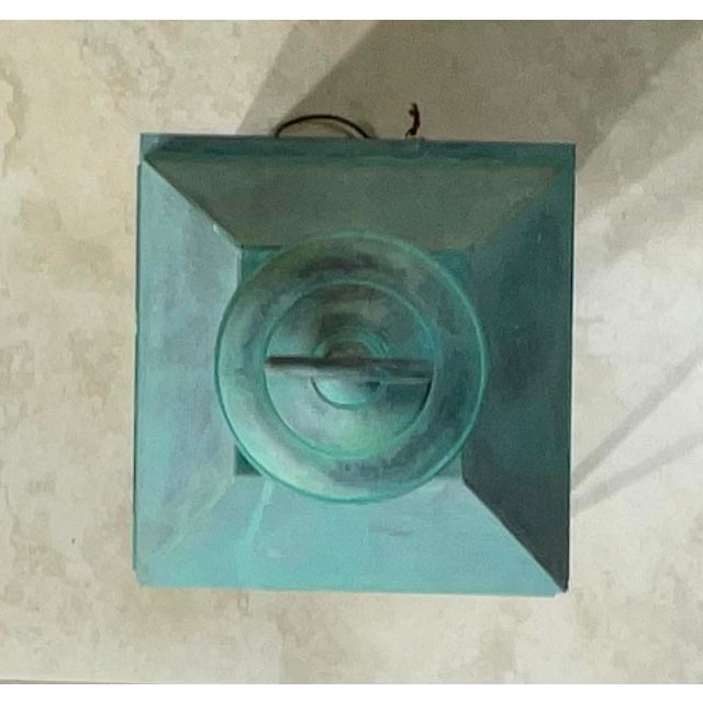 1970s Single Solid Brass Vintage Wall Lantern 21”h X 7”.5w X 8”d For Sale - Image 5 of 14