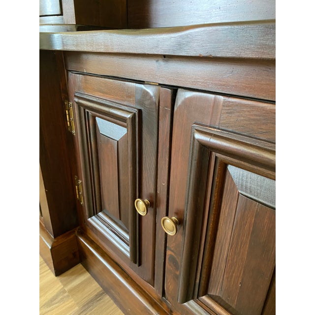 Vintage Heywood-Wakefield Dark Wood Dresser With Architectural Mirror For Sale - Image 12 of 13