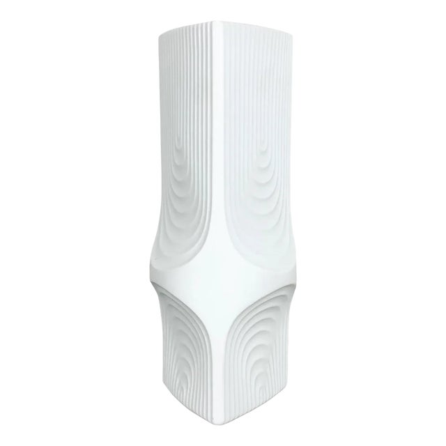 German Op Art Biscuit Porcelain Vase from Ak Kaiser, Germany, 1970s For Sale