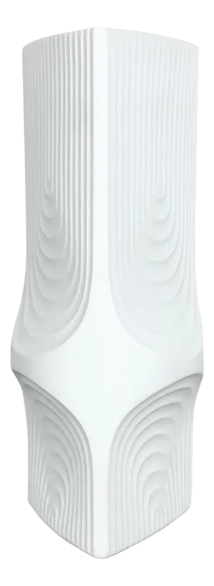 German Op Art Biscuit Porcelain Vase from Ak Kaiser, Germany, 1970s