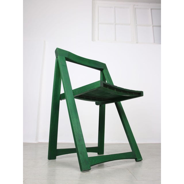 Forest Green Vintage Green Trieste Folding Chair attributed to Aldo Jacober, 1960s For Sale - Image 8 of 15