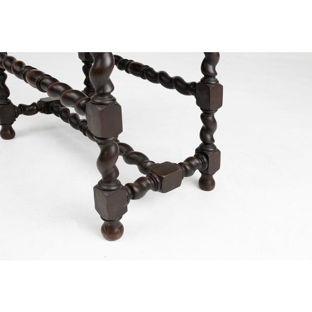 French Wooden Stool with Rattan Top, 1880s For Sale - Image 9 of 13