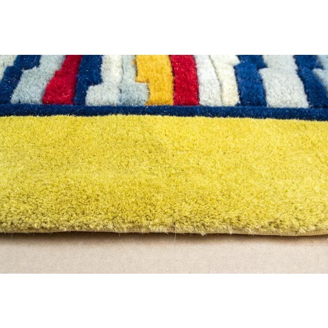 Hand Tufted Geometric Rug, 1970s For Sale - Image 3 of 5