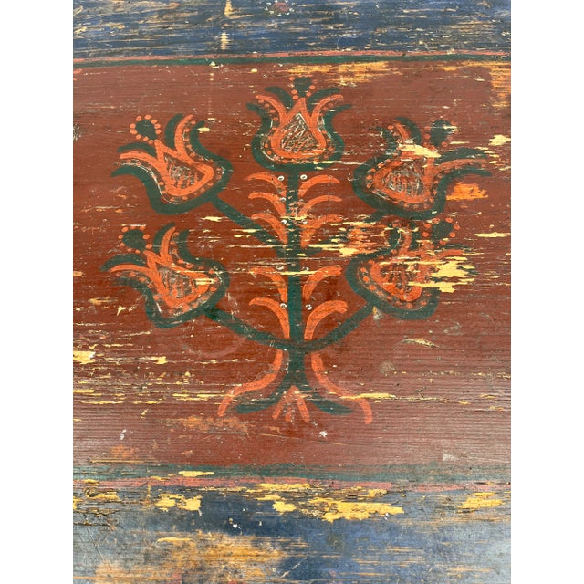 Early 19th Century Mid 1800s Hand Painted Folk Art Table For Sale - Image 5 of 12