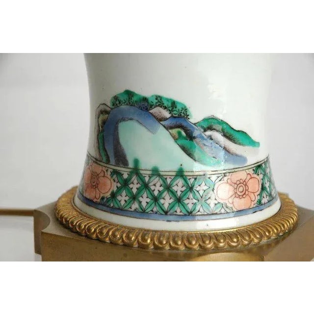 Ceramic 19th Century Chinese Famille Vert Porcelain Vase Table Lamp For Sale - Image 7 of 10