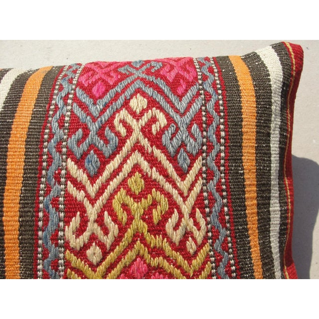 Turkish Decorative Throw Kilim Pillow Cover For Sale - Image 3 of 9