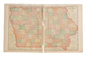 Cram's 1907 Map of Iowa
