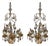 Pair of 19th Century Italian Bronze & Rock Crystal Girandoles For Sale