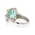 Art Deco Vintage 3.58 Carat Colombian Emerald and Diamond Cocktail Ring in 18k White Gold, Size 7 For Sale - Image 3 of 8