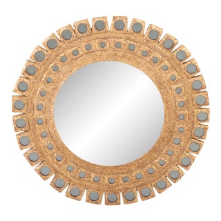 A Gray Glass and Resin Mirror, in the Manner of Line Vautrin. For Sale
