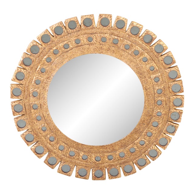 A Gray Glass and Resin Mirror, in the Manner of Line Vautrin. For Sale