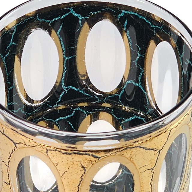 Glass Vintage Culver Pisa Gold Crackle Highball Glasses, Set of 7 For Sale - Image 7 of 11