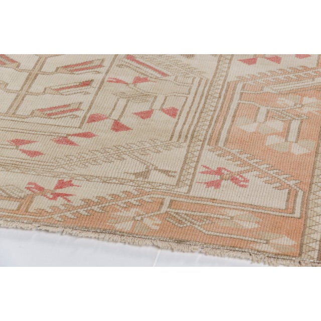 Textile Anatolian Muted Faded Wool Aztec Rug For Sale - Image 7 of 11