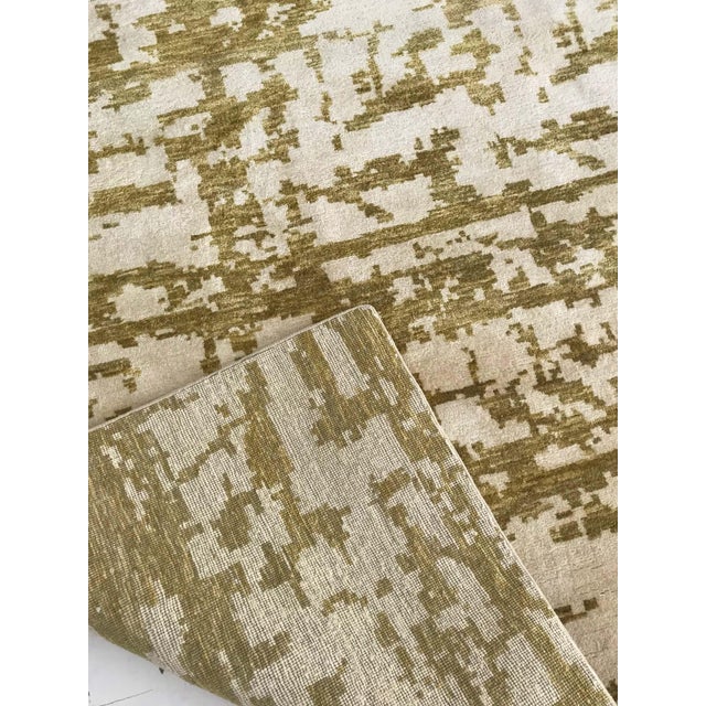 Textile Abstract Modern Green Silk Rug by Doris Leslie Blau For Sale - Image 7 of 8