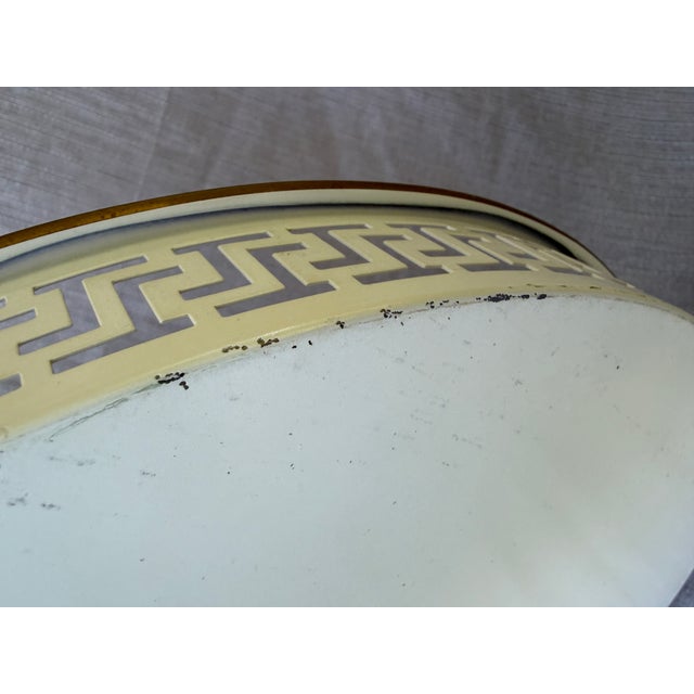 Vintage White Tole Round Tray For Sale - Image 13 of 16