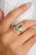 Emerald Axis Ring in 18k Yellow Gold Three Stone Ring Size 6 For Sale In New York - Image 6 of 12