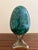 Monumental Malachite Egg on Brass Stand For Sale - Image 4 of 10