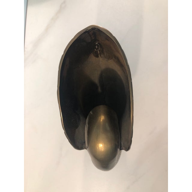 1970s Brass Conch Shell Footed Planter For Sale - Image 6 of 9