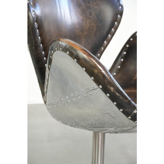 Vintage Aviator Desk Chair in Cowhide Leather and Aluminium from Timothy Oulton For Sale - Image 9 of 17