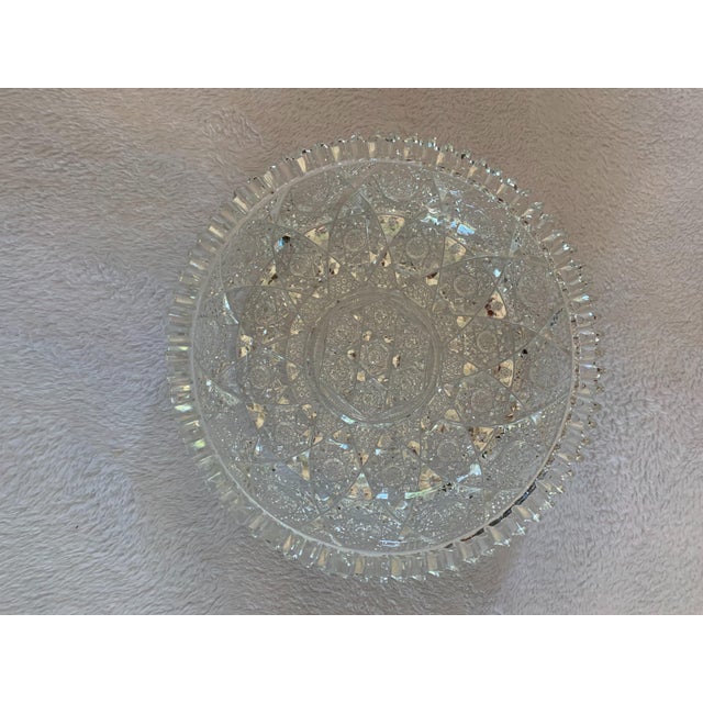 Transparent Vintage Mid 20th Century American Brilliant Cut Glass Bowl For Sale - Image 8 of 8