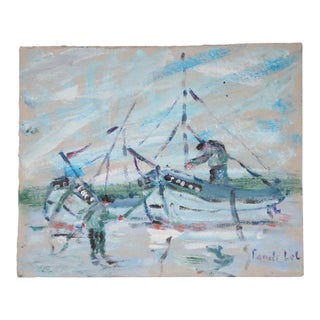 20th Century French Sinking Boat Painting For Sale