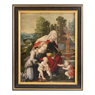 Flemish School, Virgin and Child, 16th Century, Oil on Panel For Sale