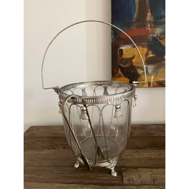 1960s Mid-Century Modern Crystal Ice Bucket For Sale - Image 4 of 4
