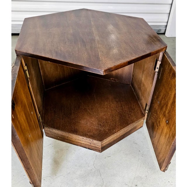 Mid 20th Century Vintage Hollywood Regency Hexagonal Campaign Style Side Tables For Sale In Washington DC - Image 6 of 7
