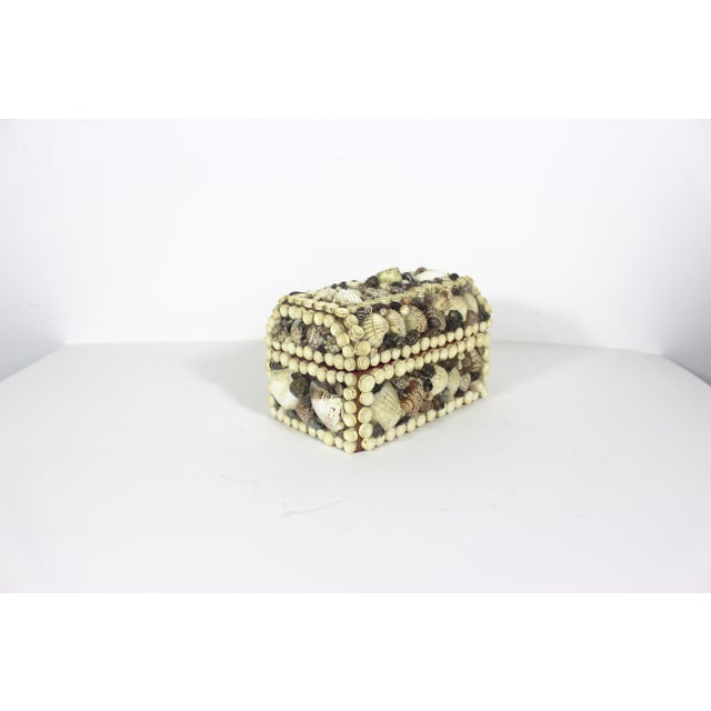 Nautical Vintage Shell Encrusted Jewellery Box For Sale - Image 3 of 11