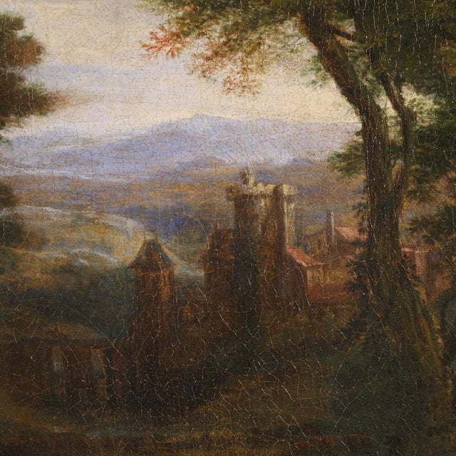 Flemish Artist, The Apparition of Jesus on the Road to Emmaus, 1650, Oil on Canvas For Sale - Image 3 of 16