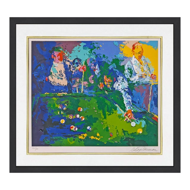 LeRoy Neiman, Pool Room, Hand Signed Serigraph, Edition of 350, Framed, Contemporary, 1971 For Sale
