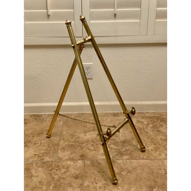 Brazilian Framed Horse Print and Vintage Brass Easel For Sale - Image 4 of 6