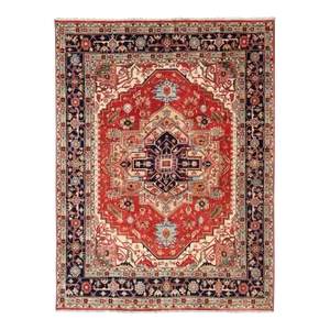 Large Hand-Knotted Heriz-Serapi Design 11'4 X 14'7