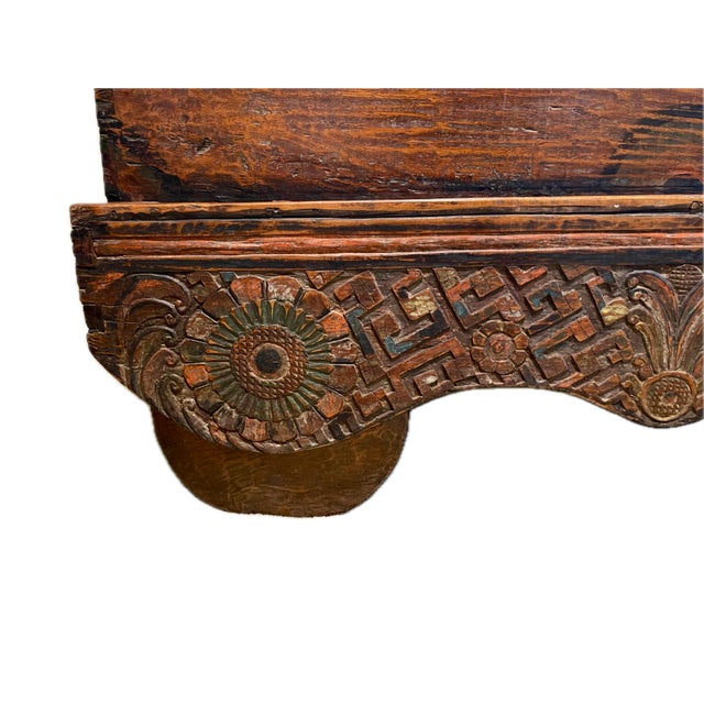 Rustic Antique Storage Chest With Wheels For Sale - Image 3 of 9