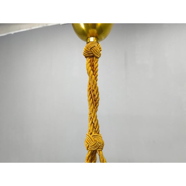 Art Deco Pendant Light in Marbled Glass and Brass, 1930s For Sale - Image 11 of 16