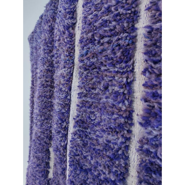 Cobalt Blue Geometric Wool Moroccan Beni Ourain Rug For Sale - Image 11 of 15