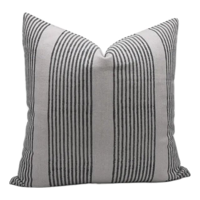 Fabdivine Artisan Block Print Throw Pillow Cover 14x14 Inch Pure Linen- Saat Samunder For Sale