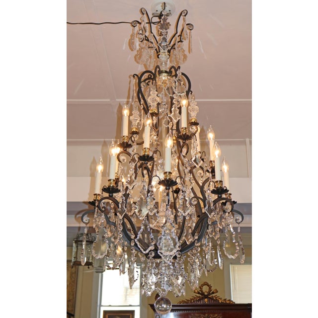 1980s Schonbek Versailles 2782 16 Light Monumental Crystal Chandelier For Sale - Image 5 of 18
