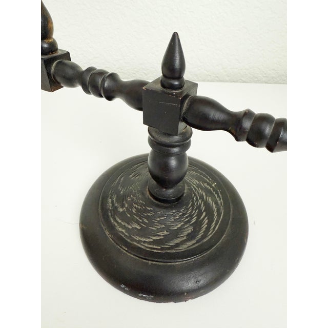 Coffee Early 20th C Folk Art Wood Shaving Mirror For Sale - Image 8 of 9