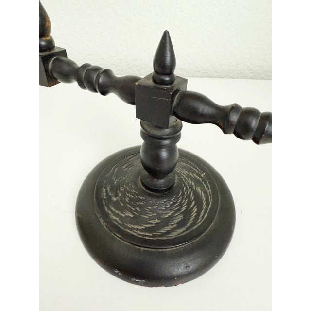 Coffee Vintage Wood Shaving Mirror For Sale - Image 8 of 9