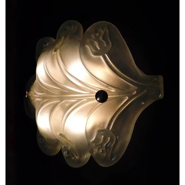 Glass 1960s Murano Glass Leaf Flush Mount For Sale - Image 7 of 8