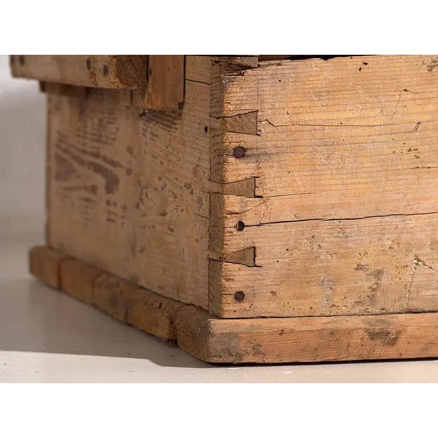 Vintage Washed Wood Trunk, 1920 For Sale - Image 4 of 12