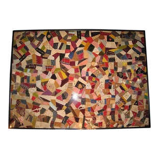 Antique Framed Velvet Quilt For Sale