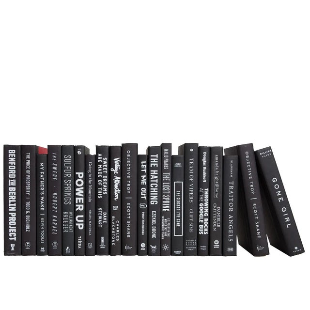 Transitional Decorative Books - Onyx & White Books - Black Books By The Foot For Sale - Image 3 of 3