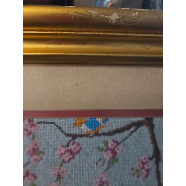 Vintage Framed/Matted Japanese Geisha Needlepoint Art Piece For Sale - Image 4 of 5
