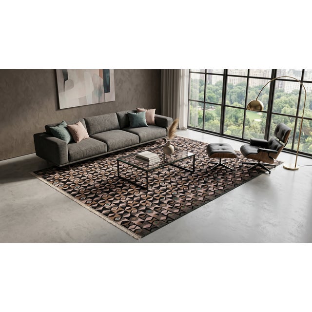 Modern Handmade Kilim Wool Area Rug– Flatweave Abstract Neutral Tones by Apadana For Sale - Image 12 of 12