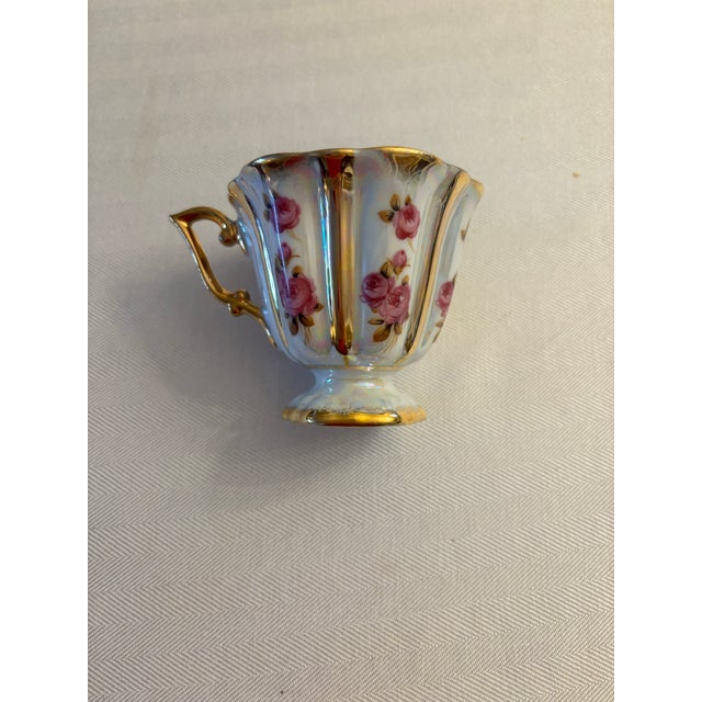 Vintage Royal Sealy China Teacup and Saucer, Iridescent Pink Luster Roses. Absolutely lovely teacup and saucer. Some...