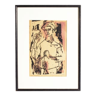 “Ed Piscadore” Portrait Serigraph Print by Elizabeth Slaughter For Sale