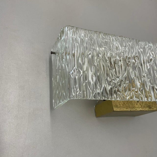 Kalmar Large Vintage Hollywood Regency Ice Glass Wall Light by J.T. Kalmar, 1950s For Sale - Image 4 of 18